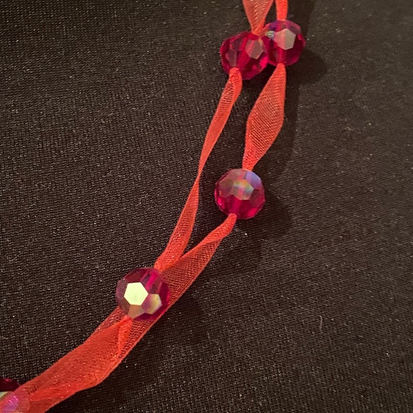 Crystal and Ribbon Necklace - Picture 5 of 9